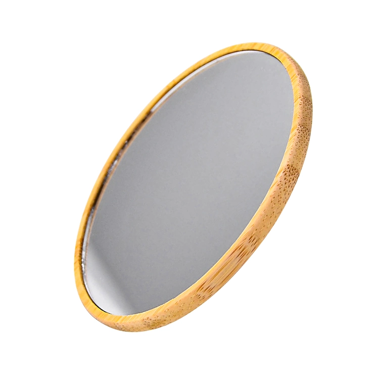 Eco-Friendly Bamboo Mirror Round Design Pocket Makeup Hand Mirror for Girls Gift Beauty Cosmetic Tools