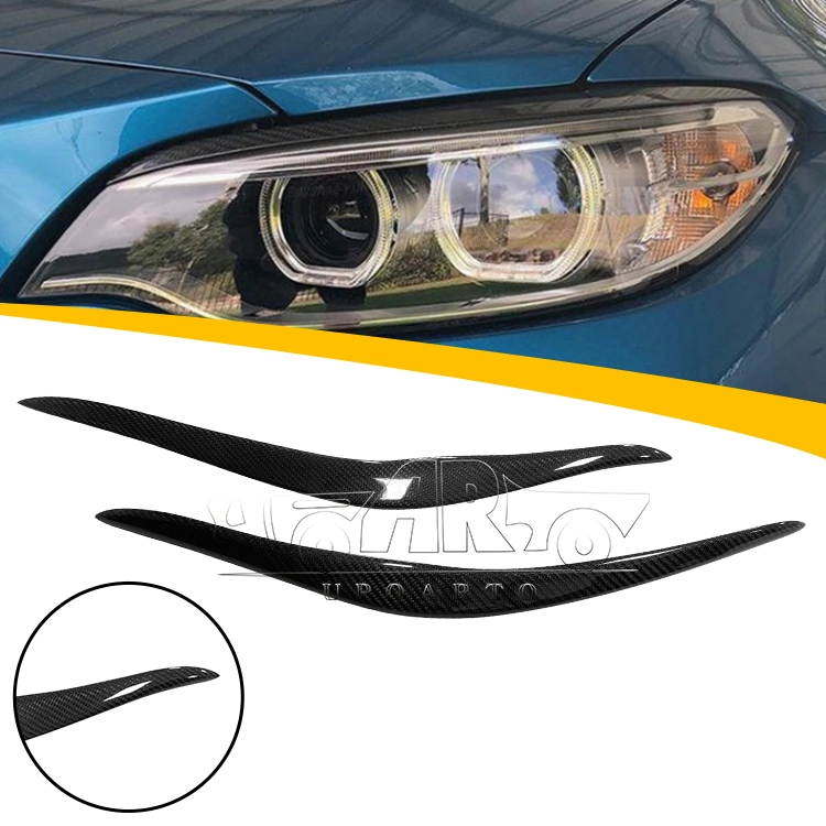 Personalización de la muestra Faro delantero de fibra de carbono tapa ocular cejas Luz Recorte de frente para BMW serie 2 F22 F23 F87 M2 14-20