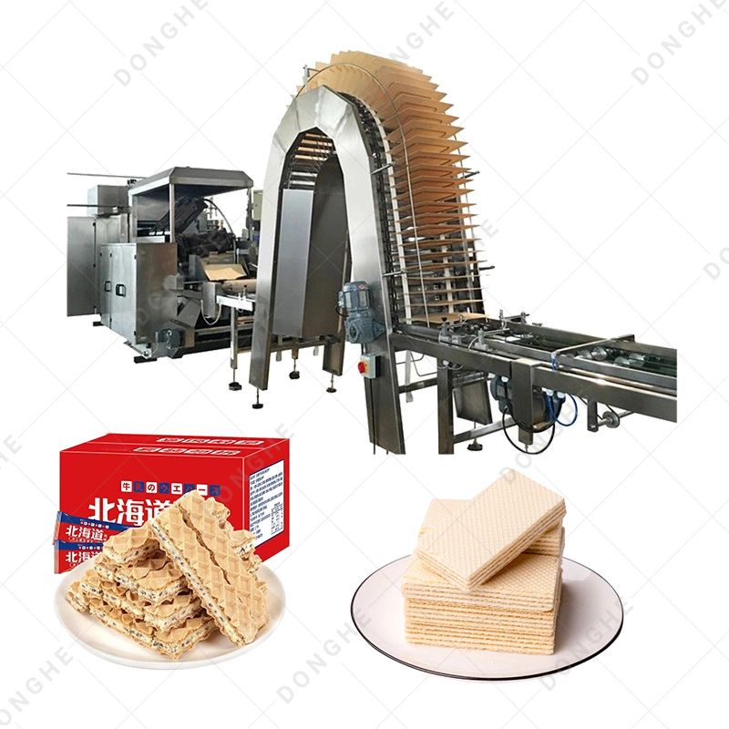 Línea de producción de galletas de Wafer de Inteligencia automática Equipo de Wafer Panadería Snack Máquina precio de fábrica