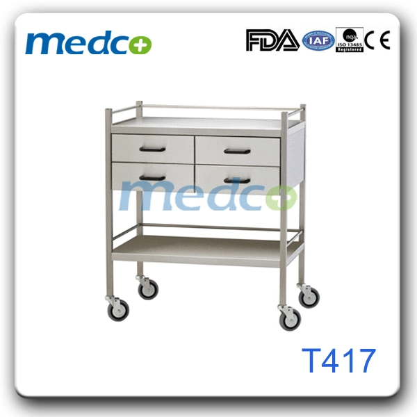 Stainless Steel Medicine Trolley Hospital Furniture