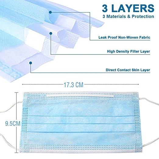 Type Iir 2ply/3ply Non Woven Disposable Face Masks Factory Direct Supply