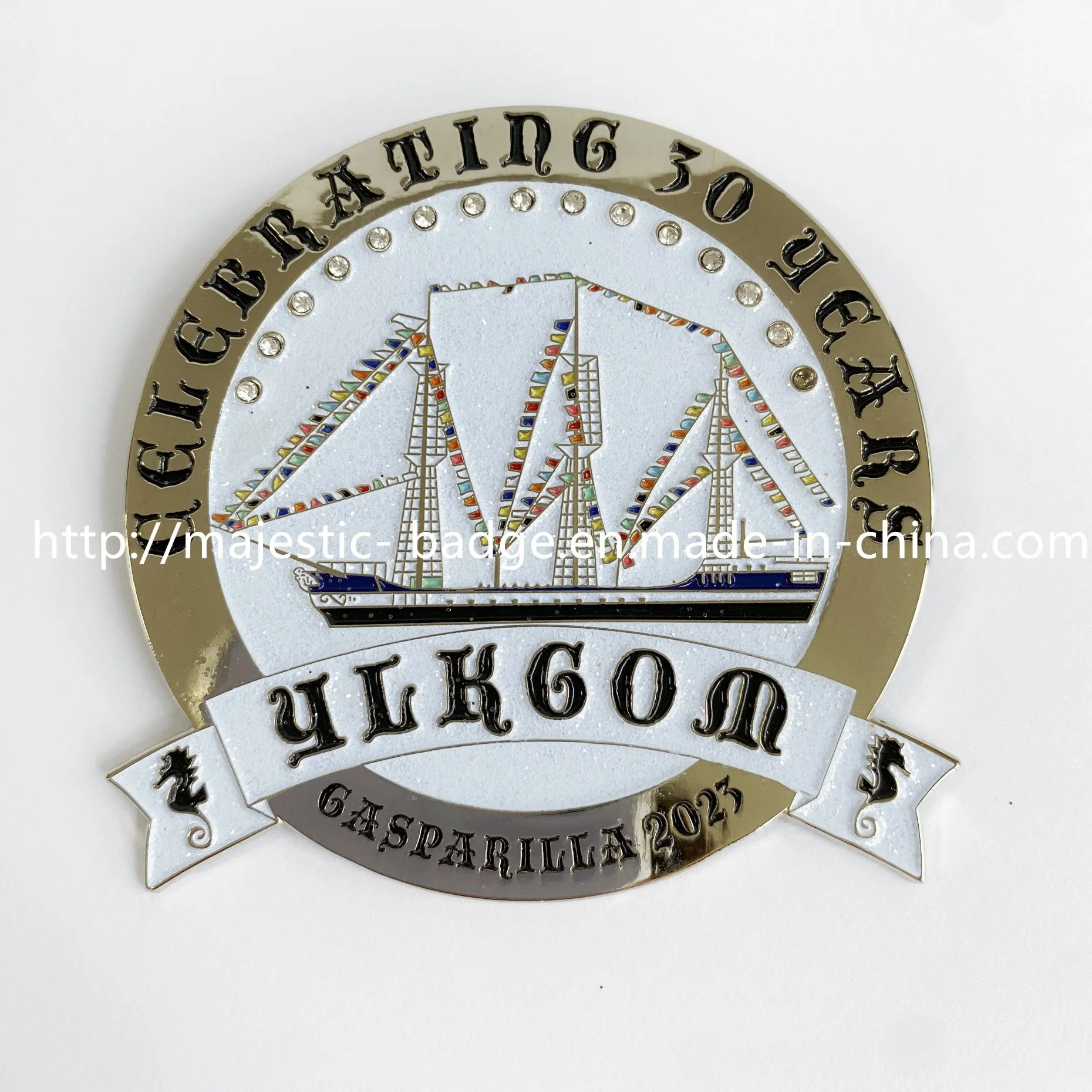 Customized Soft Enamel with Glitter Badge