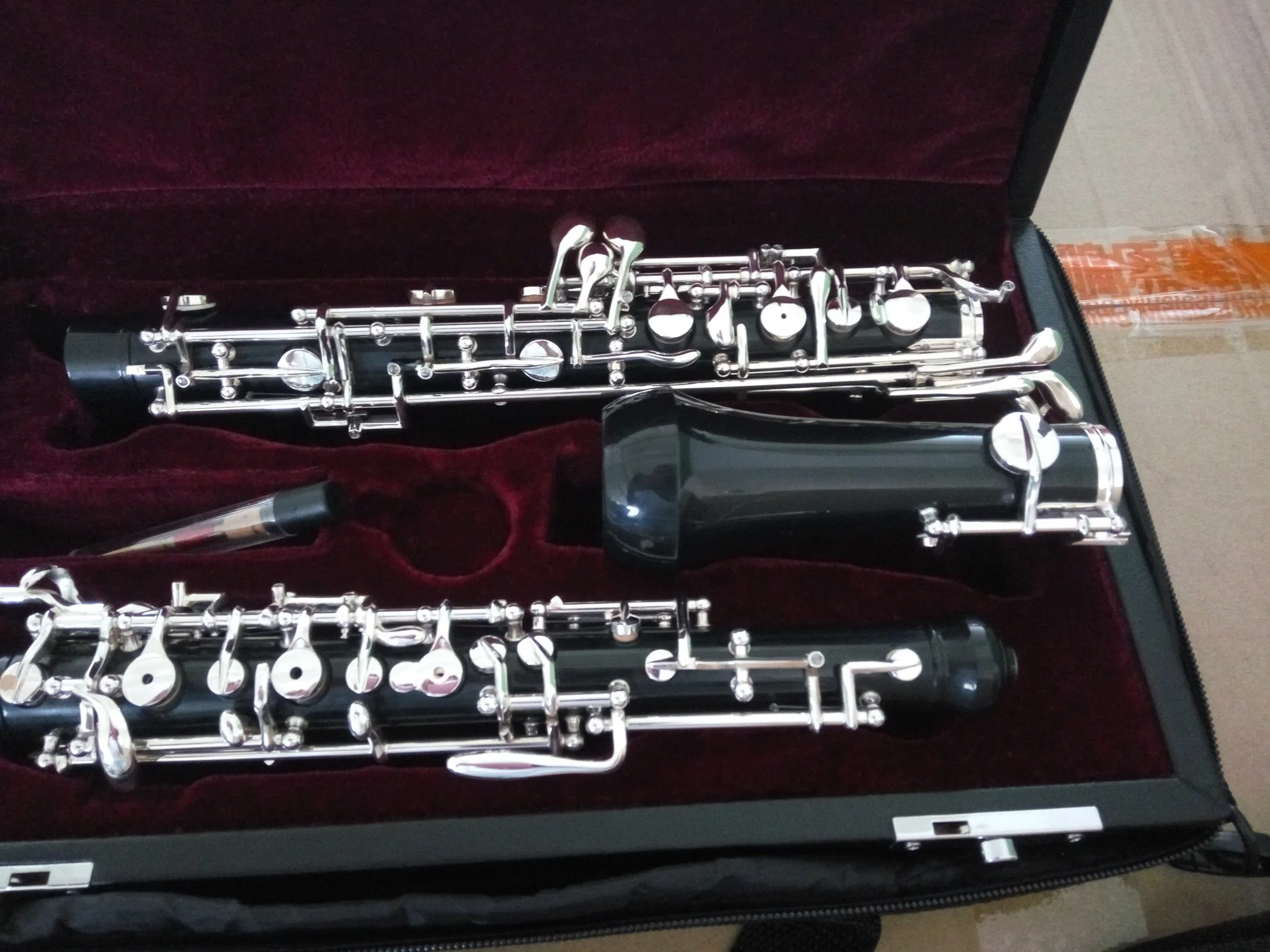 Wooden (Ebony wood) Oboe, Silver Plated Key, Made in China