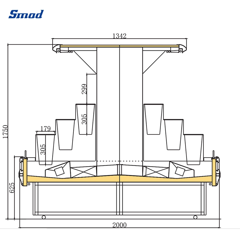 Smeta Round Open Air Cooling Supermarket Fresh Flower Display Cooler Refrigeration Showcase for Flowers