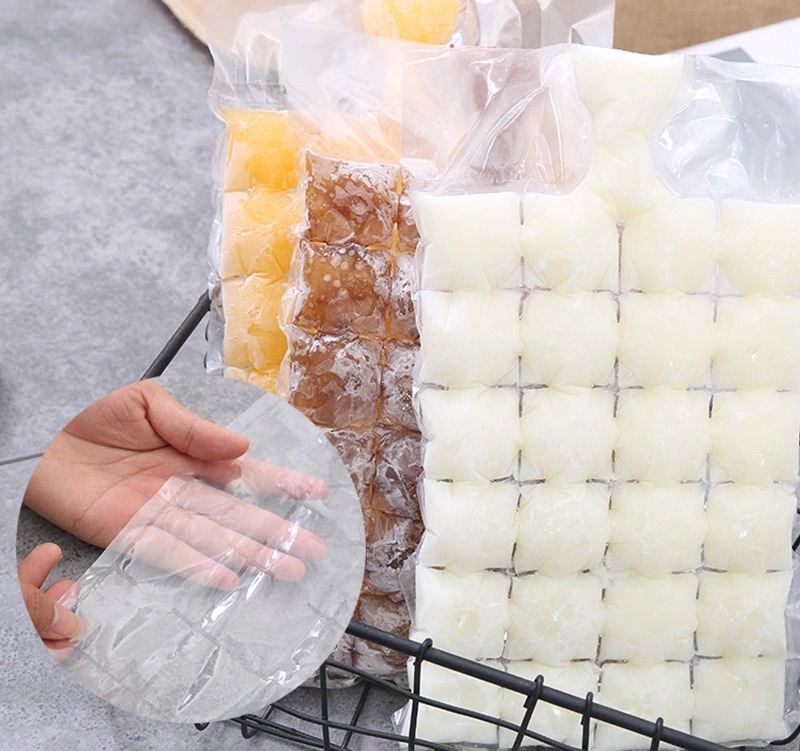 Transparent Cubes Plastic Ice Cube Bags for Making Ice Cubes, Disposable PE Food Grade