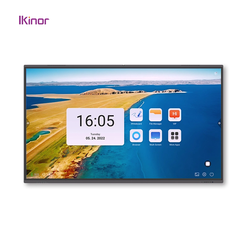 Ikinor 75 Inch Multi Touch Screen Smart TV Board with Camera Microphone for Video Conference