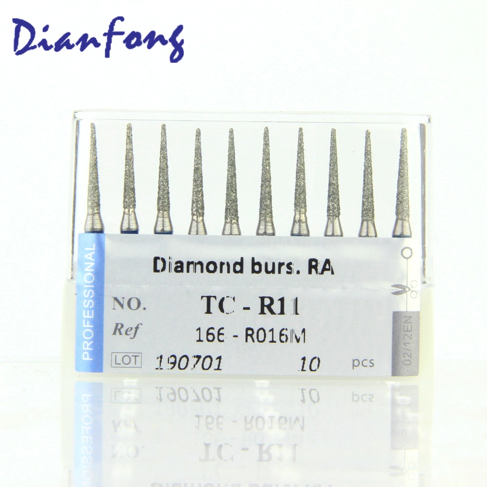 Tc-R11 Contra Angle Shank (RA/CA) Low Speed Taper Conical End Dental Diamond Bur Dental Products