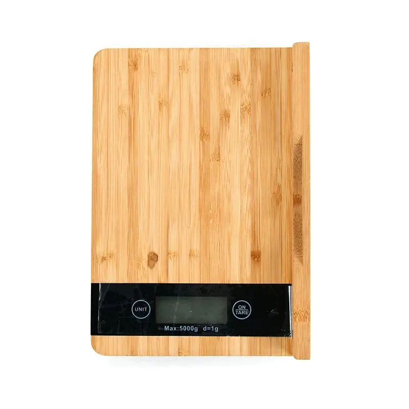 Umweltfreundliche Küche Bamboo Digital Food Scale Custom Wood Elektronische Waage Chop Block Für Schneidbrett