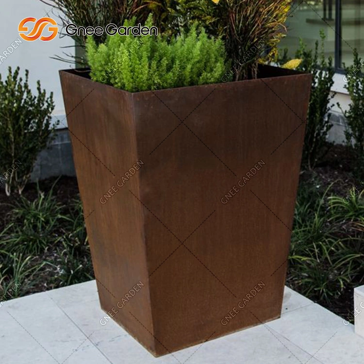 Modern Style Corten Steel Garden Flowerpot