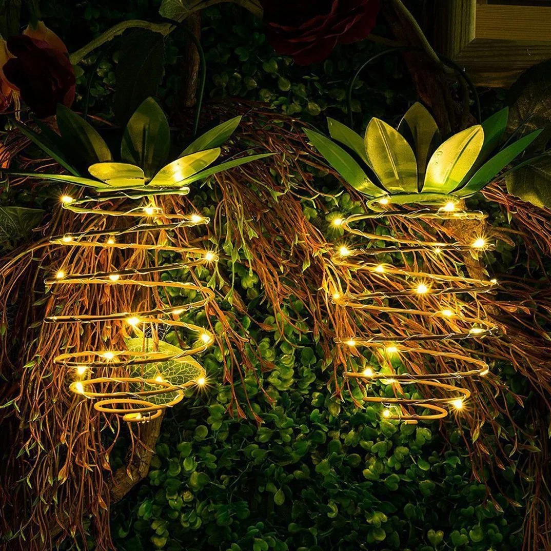 Solar de LED acende a lâmpada de ananás piscina decorativa