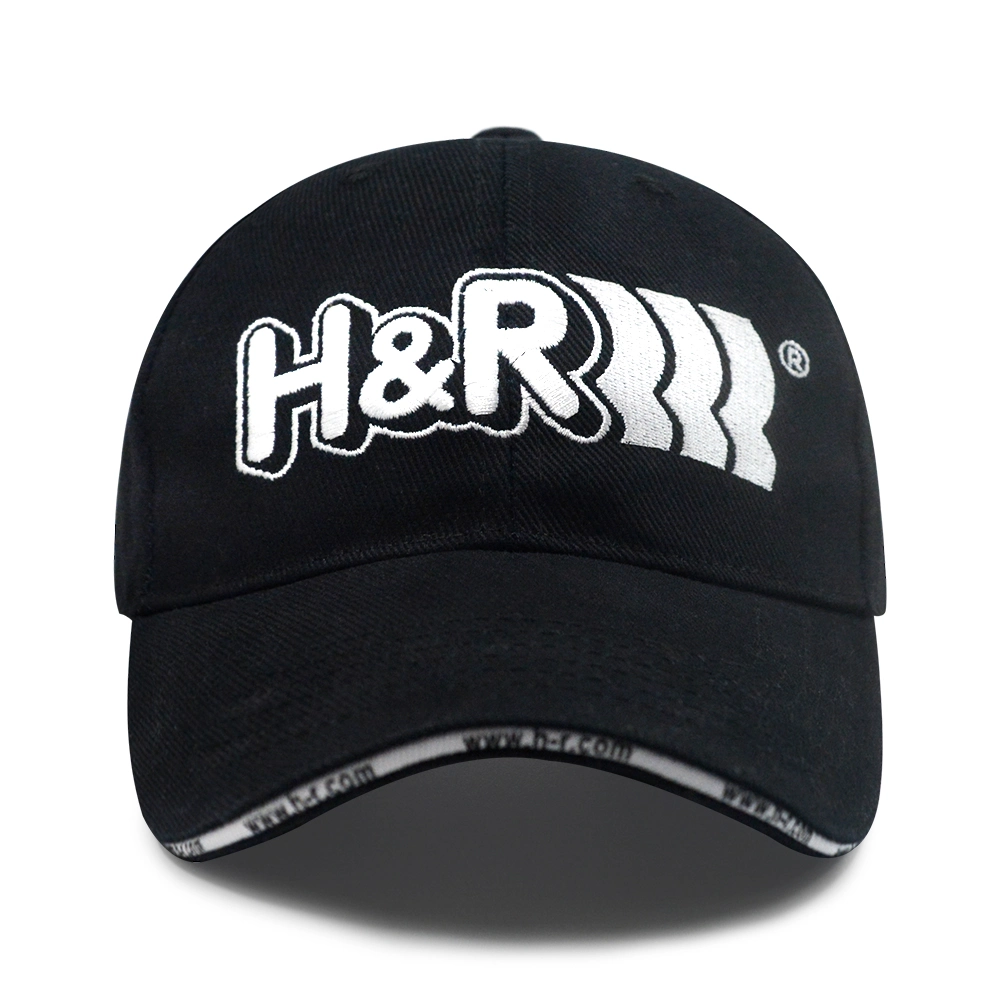 Promoción Heavy Brush Cotton Baseball Caps 5panel Gorros deportivos con Logotipo bordado