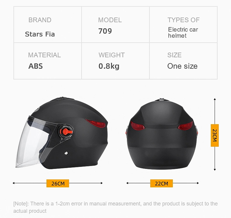 Hight Quality ABS Open Face 3/4 Half Motorcycle Safety Scooter Motor Bike Helmethat for Man and Women All Ceasons