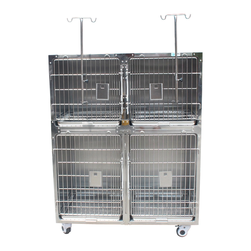 Pet Products Small Large Dog Kennel Animal Cage Stainless Steel Vet Dog Cage Pet Crate