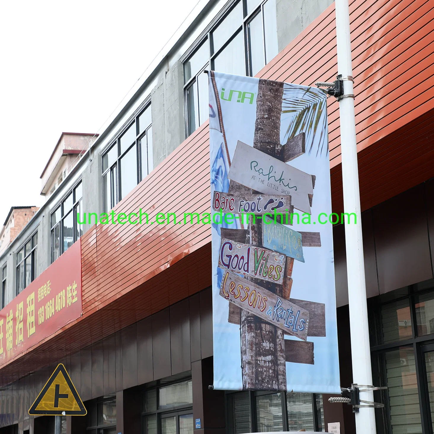 Metal Street Pole Publicidad Banner Media Image Hanger