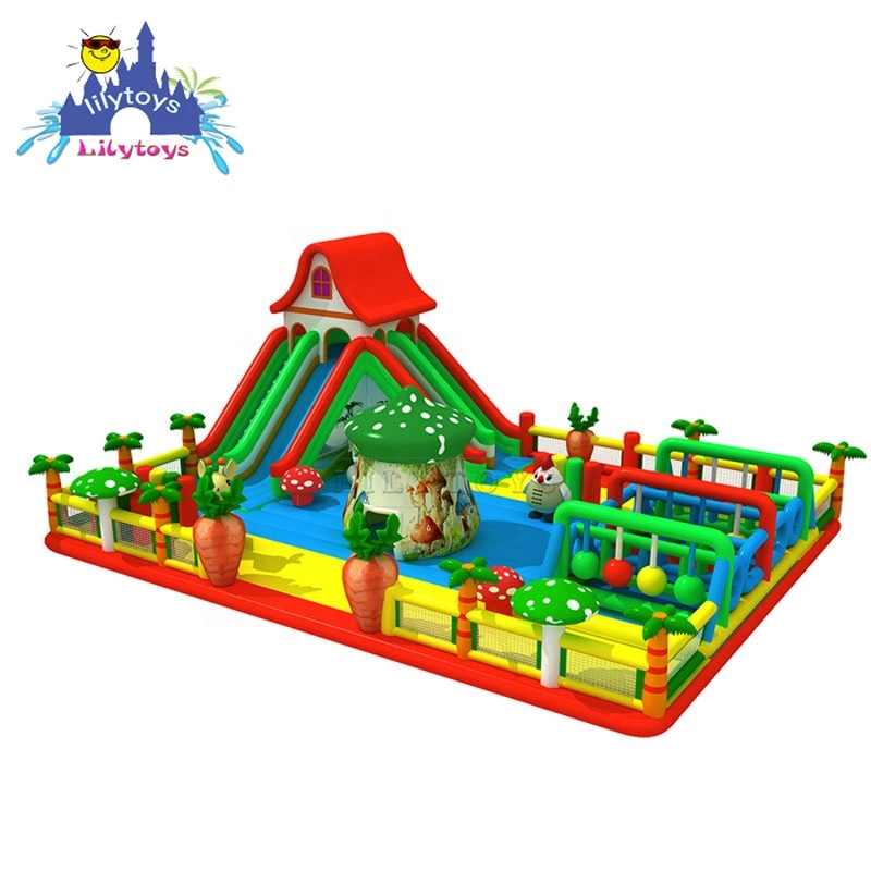 Inflatable Funcity, Inflatable Mushroom House Bouncing Castle, Customized Theme Slide Playground Equiement for Kids