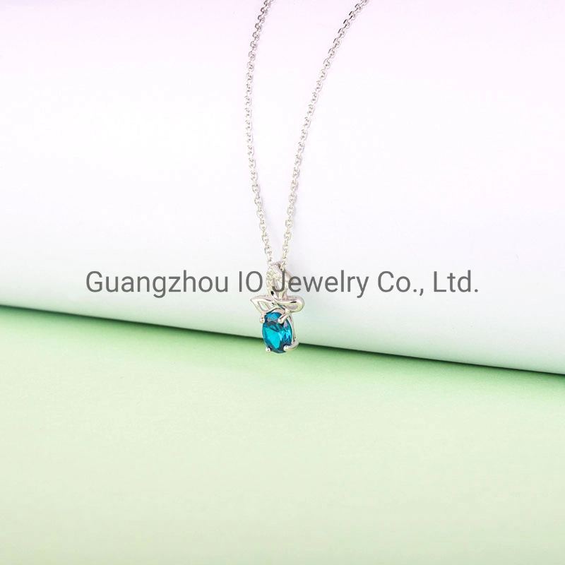 Sapphire Gemstone Jewelry Fashion Pendant Necklace 925 Sterling Silver