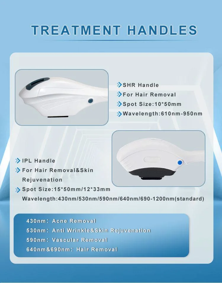 IPL Laser Hair Removal Equipo de Salón Rejuvenecimiento de la piel blanqueamiento facial Eliminación de arrugas tratamiento de acné máquina de belleza IPL opt
