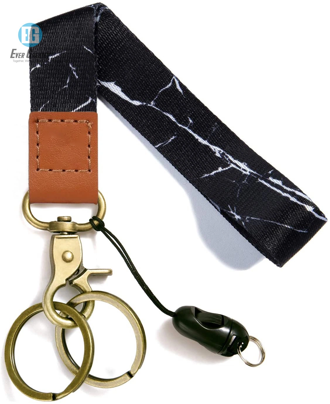 Schlüsselanhänger Lanyard Bling off weiß und ID-Halter