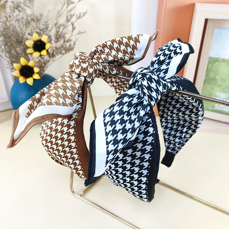 Tuch Fashion Haarreif Breite Kante Hahnentrittkopf Bowknot Stirnband Geknotet Haarzubehör