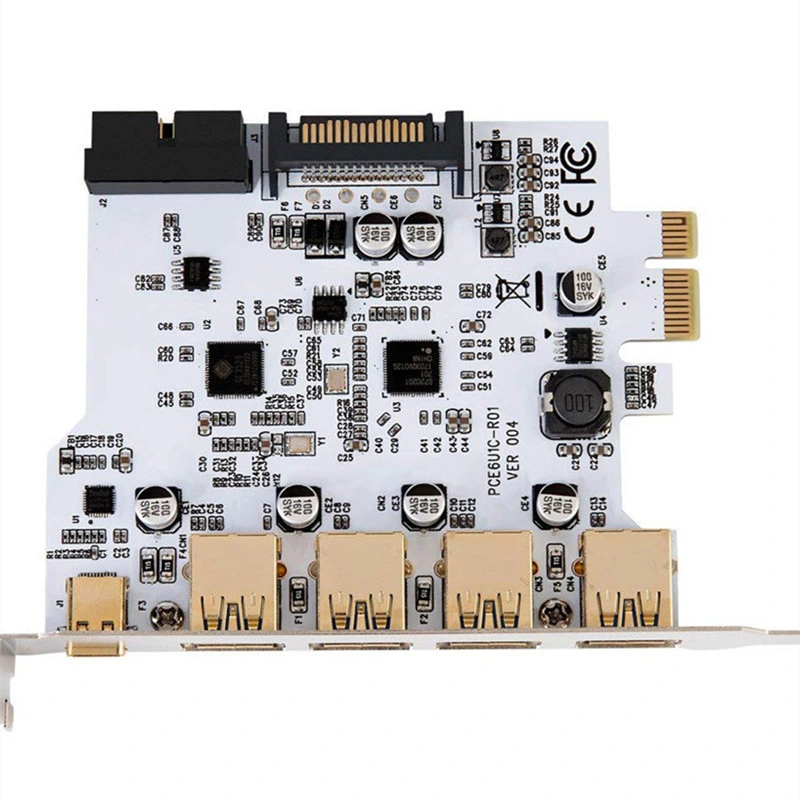 À 4 PCI-E-Port USB3.0+C 19broche-Type d'extension pour carte PCIE USB3.0