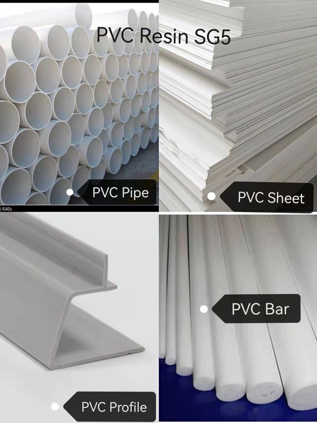 SG5 Kunststoff-Rohstoff weißes Pulver PVC