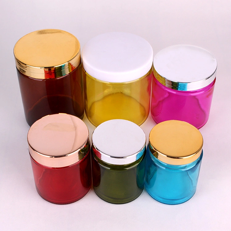 32oz 16oz 12oz 8oz 6oz 4oz 3oz 2oz 1oz Cylinder Transparent Storage Honey Spice Glass Jars with Black Screw Plastic Caps