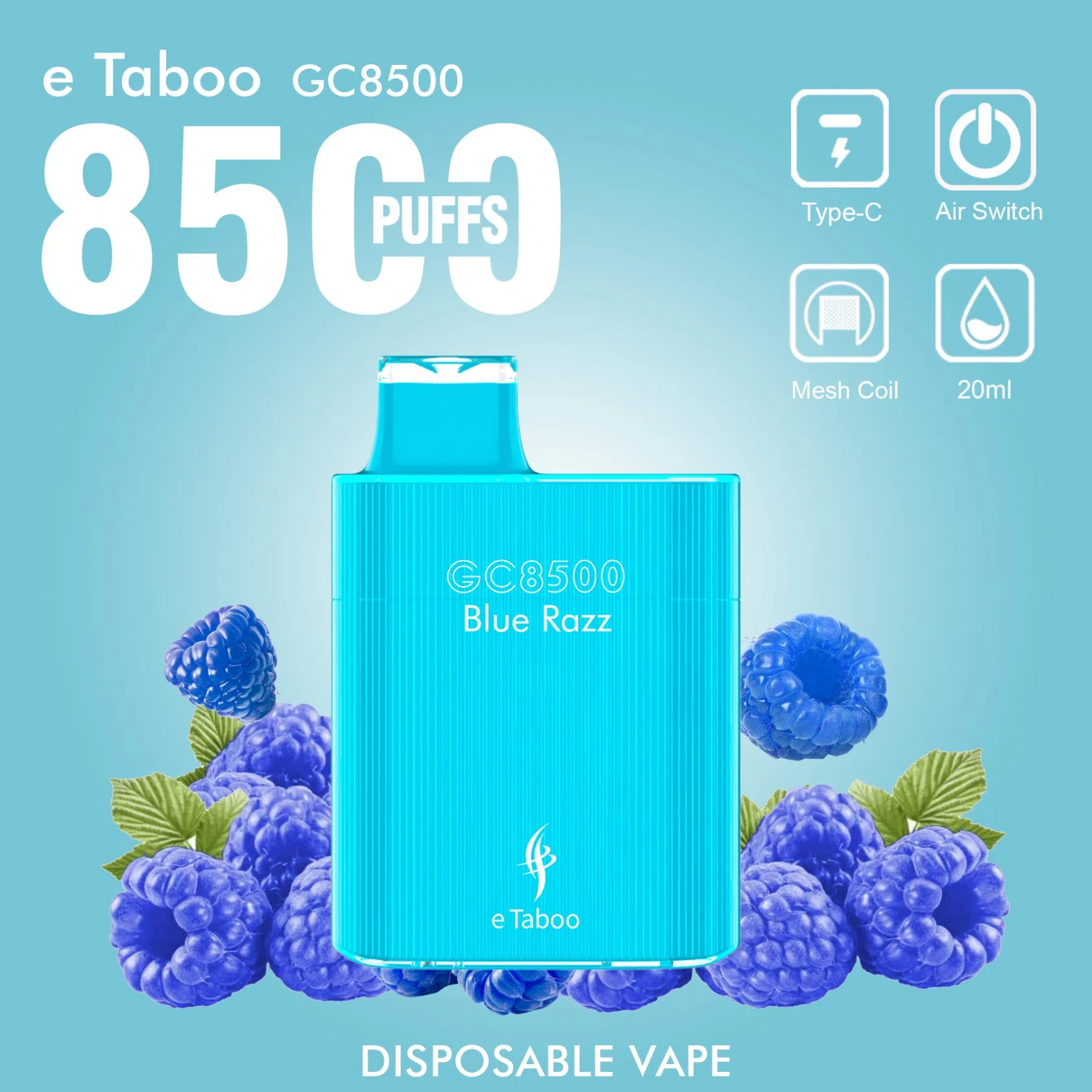 Pod jetable E-cigarette Vape 8500 Puff Big Cloud Vape Personnaliser Saveur du logo