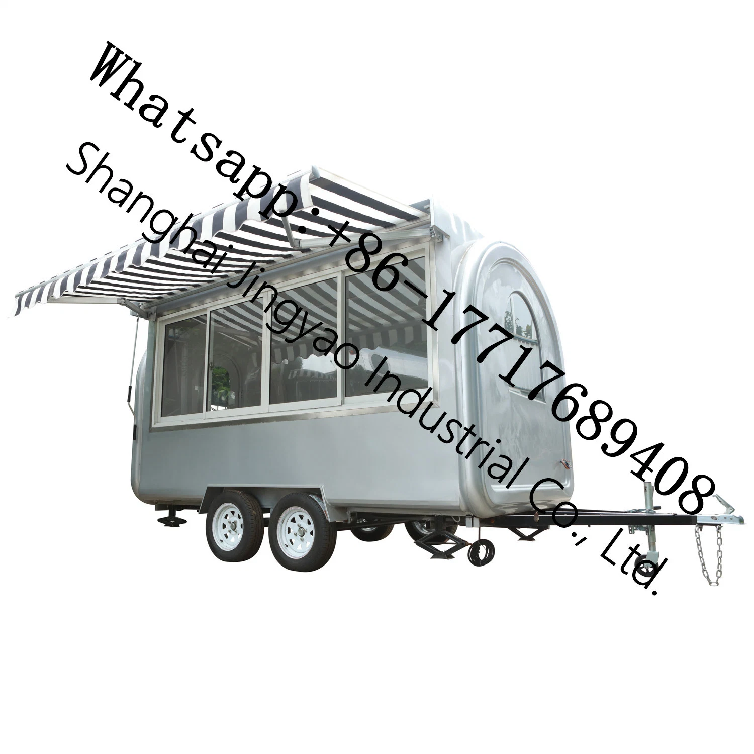 Stainless Steel Mobile Food Cart Trailer Square Service Food Truck Hot Food Trailer Fast Food Vending Truck Food Cart Trailer for Sale