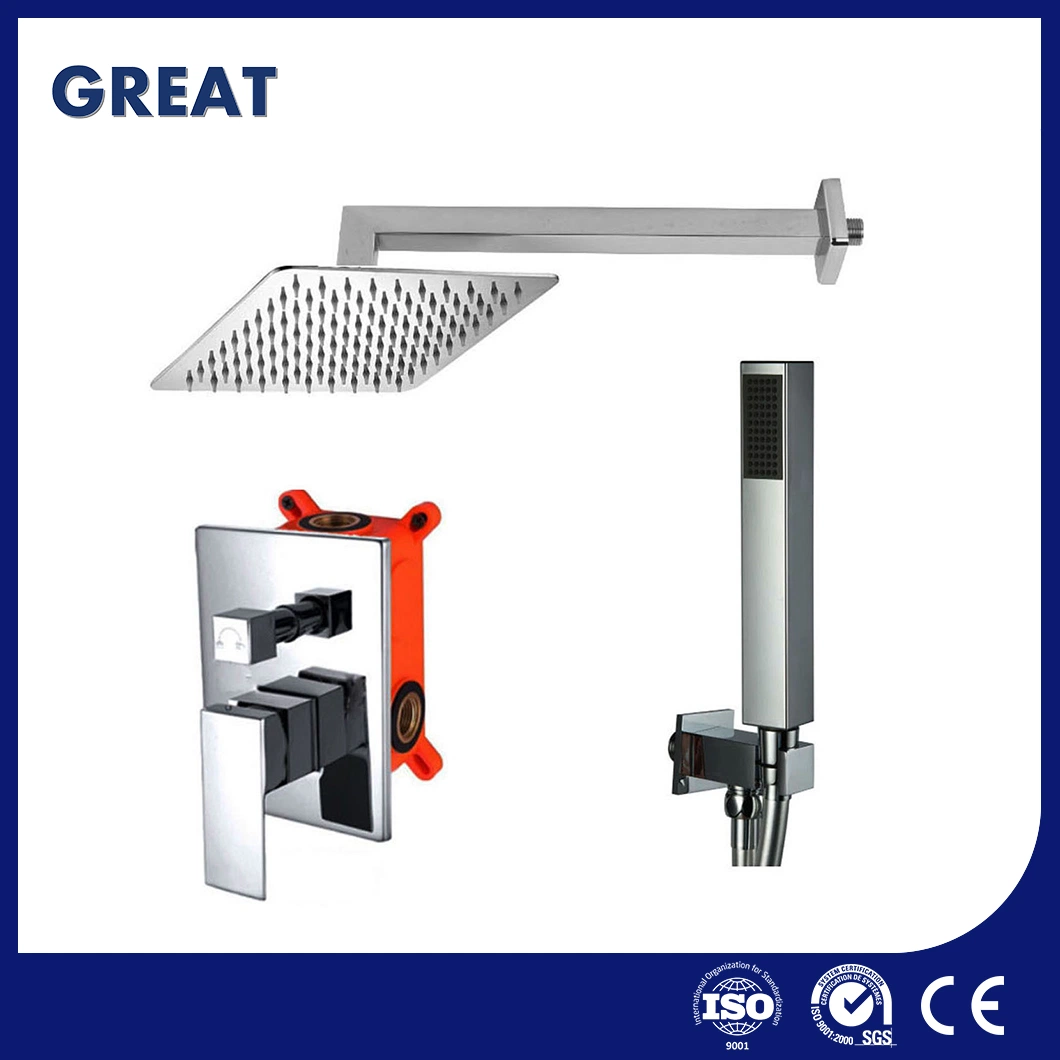 Great China Thermostatic Shower Faucet Suppliers Shower Rail Set Gl502603A501 Concealed Shower Set with Box Modern Rain Shower System with Handheld