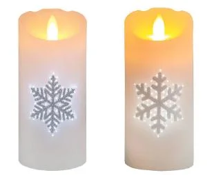 1pk Flameless Plastic Candle with Fiber LED Pillar Candles