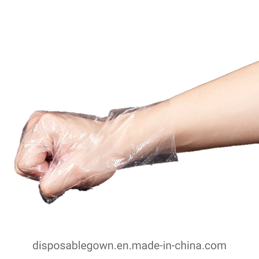 Factory Direct-Sale Disposable Use S/M/L/XL Free Size Transparent/Embossed PE Plastic Gloves for Food Industry