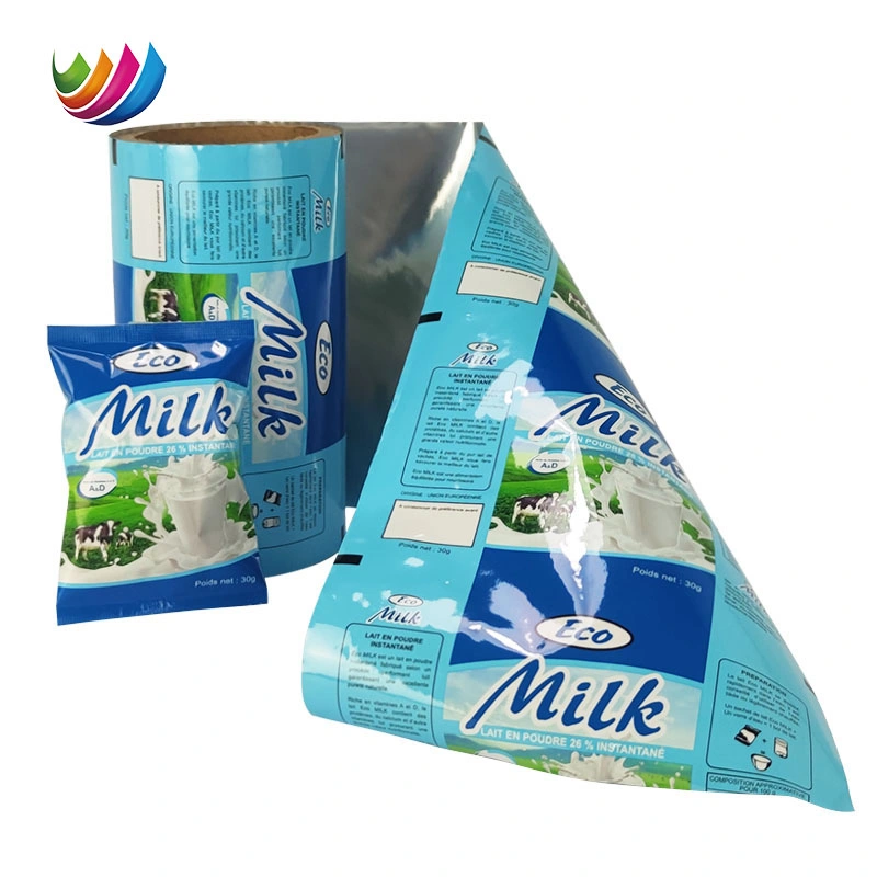 Sac de lait de soja en poudre alimentaire emballé dans un sachet en plastique souple scellé à chaud avec feuille d'aluminium laminée personnalisée en gros.