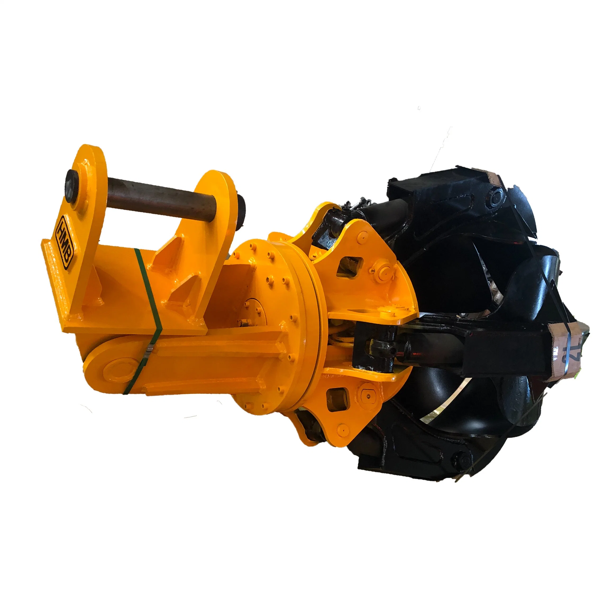 Grappin hydraulique rotatif à griffes orange personnalisé pour chargeuses sur pneus