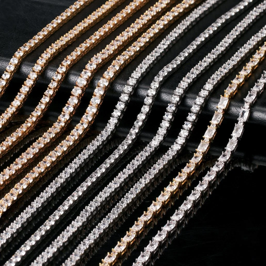 Factory Non-Fading 925 Sterling Silver D-Vvs Moissanite Tennis Chain Necklace Pendant Men Women Designer Fine Jewelry
