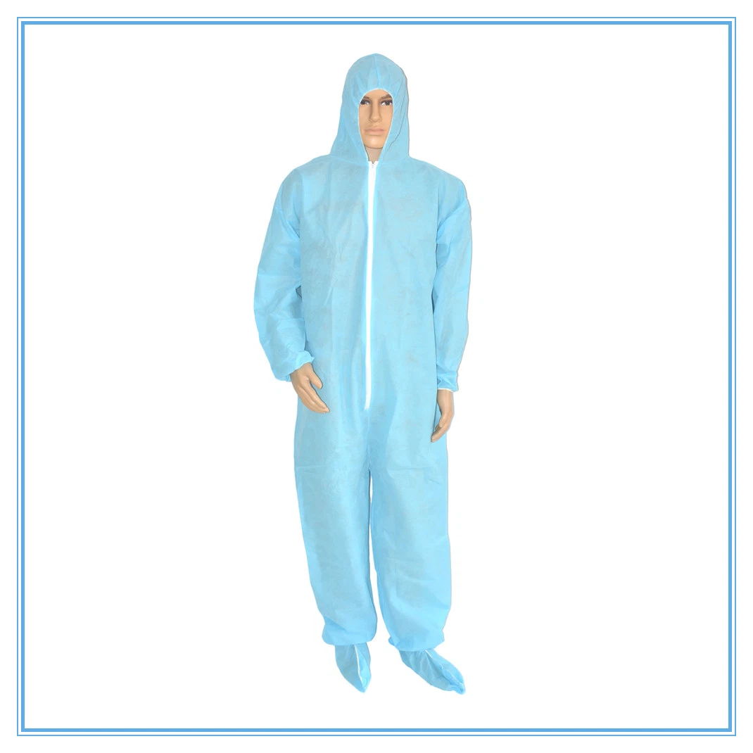 Imperméables jetables étanches Coverall Vêtements de travail non tissé ensemble Overol PPE costume avec couture enregistrées