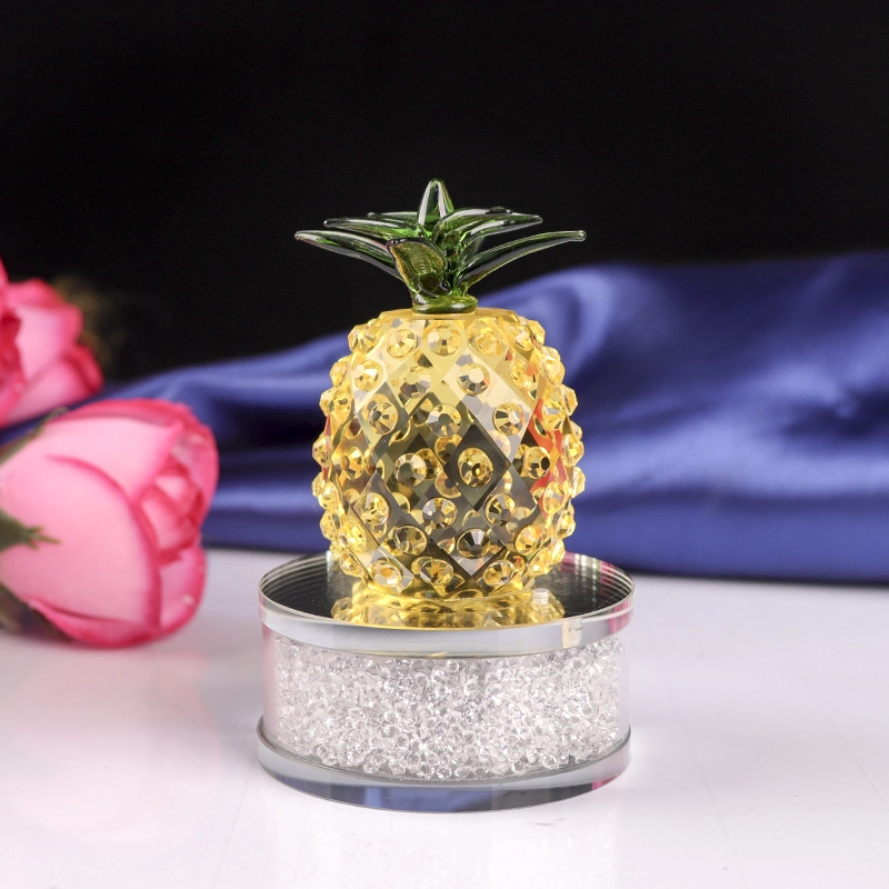 Elegant Crystal Glass Pineapple Craft for Gift