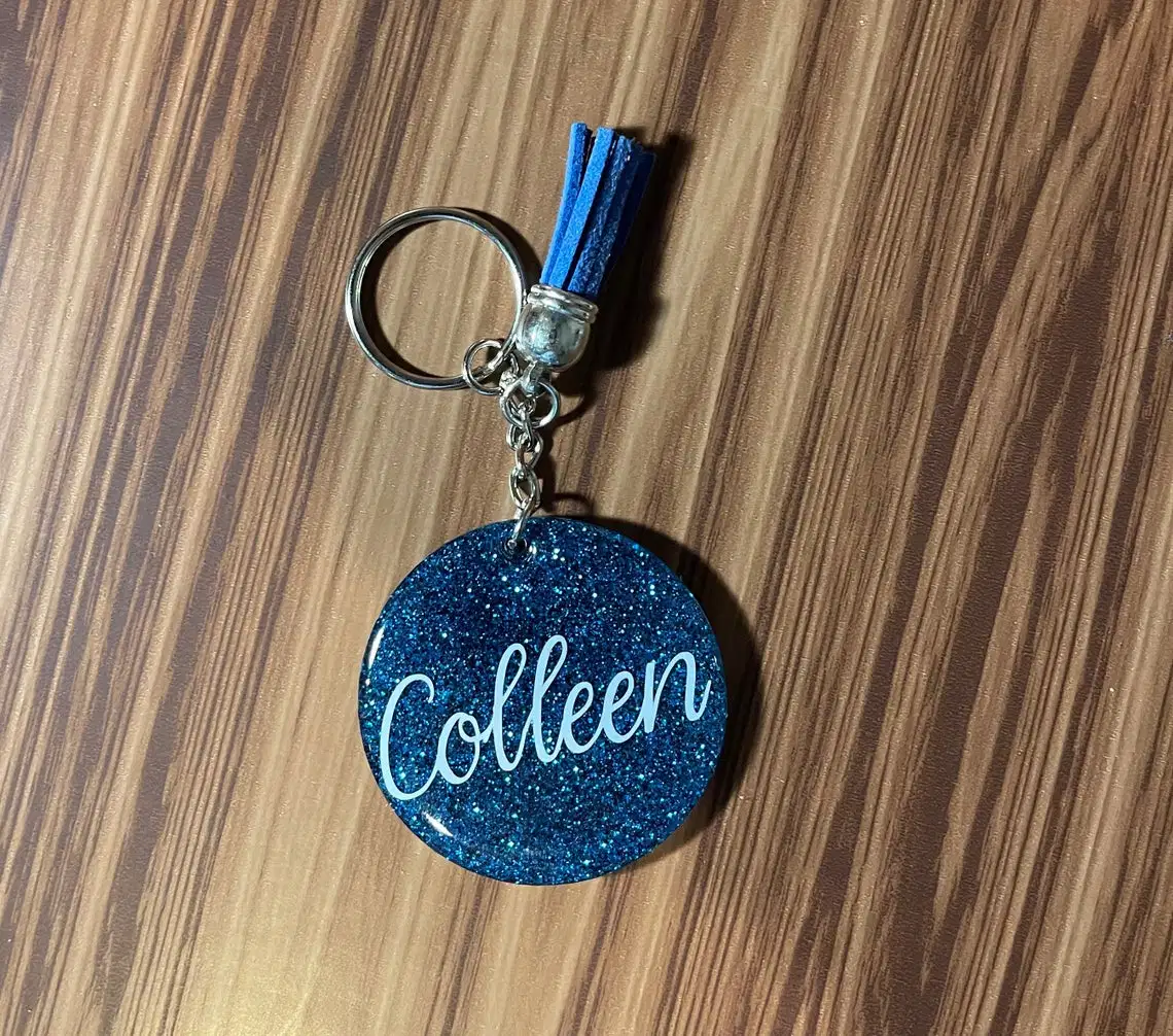 2 em Circular personalizada personalizada Acrílica Keychain presentes para ela Ele bridesmaid presentes