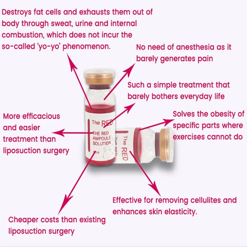 Mesotherapy Solution Injectable Red Lipolytic Injections for Melting Fat