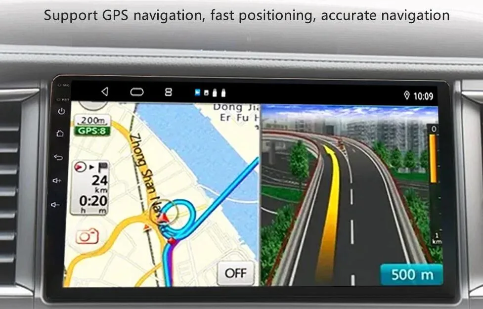 Универсальная 9-дюймовая 10-дюймовая автомобильная аудиосистема с GPS-навигацией Коснитесь Screen Auto Electronics Android Car Player Radio