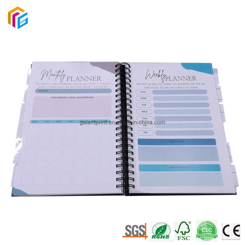 Wholesale/Supplier Custom Monthly Budget Planner Agenda Diary Journal Book Printing Hardcover Spiral Binding 2023 Budget Planner Book with Box