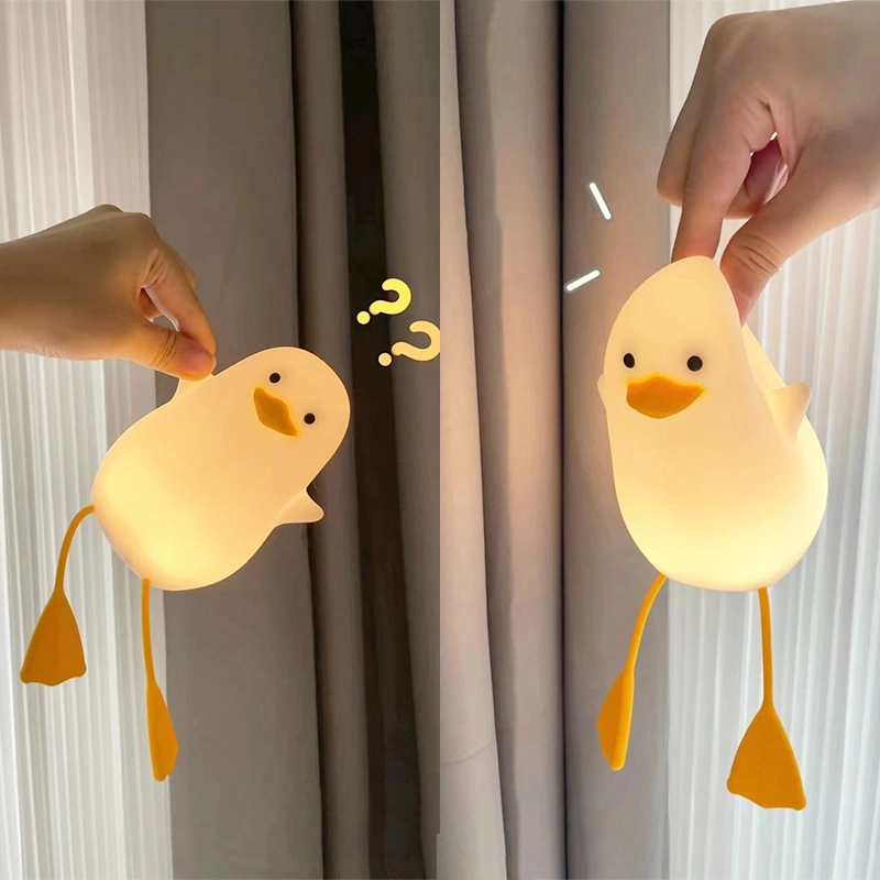 Nova luz criativa noturna em silicone Duck cute para crianças Brinquedos