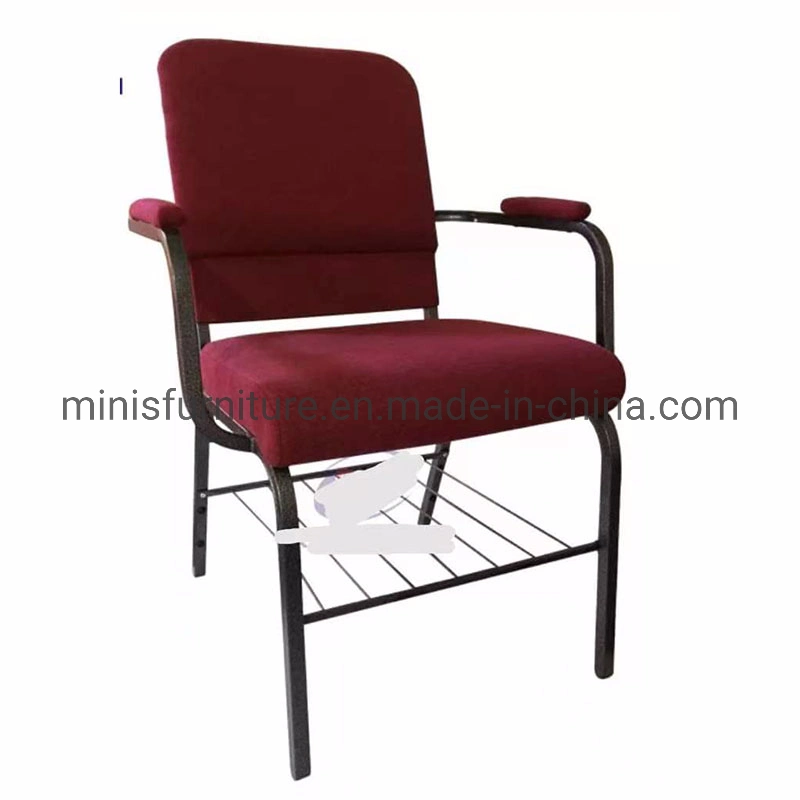 (MN-AC82) Meeting Room/Hall/Auditorium Fabric Metal Frame Church Chairs with Armrest