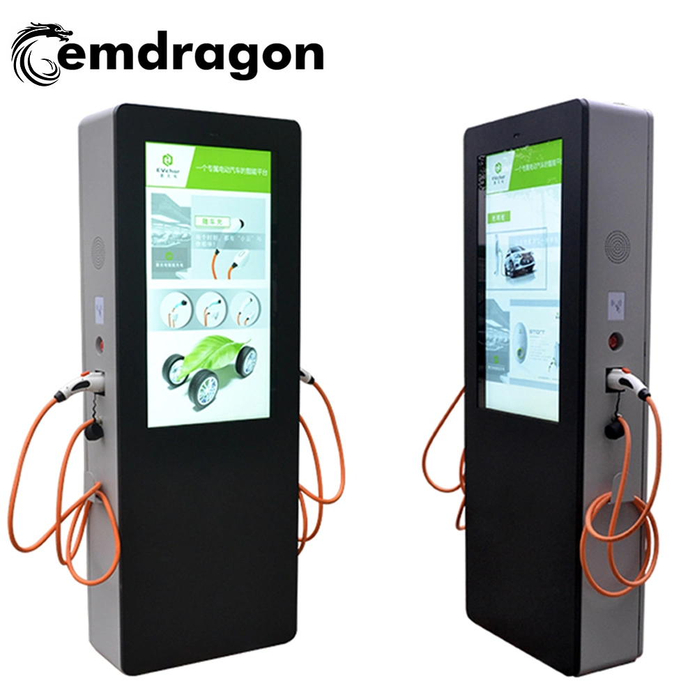 43 Inch Intelligent Double Gun Charging Pile Outdoor Advertising Machine Android Digital Signage Electric Bus Media Player