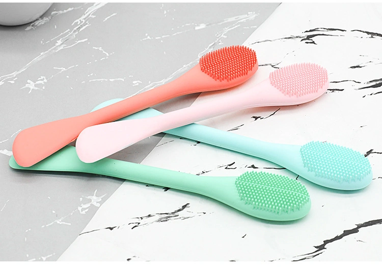 Hot Selling Long Handle Facial Cleansing Brush Silicone Exfoliation Cleaning Tool