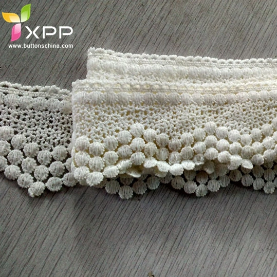 New Style Fashion Scalloped Soft Feeling Polyester Trimming Water Soluble Textile Fabric Curtain Lace
