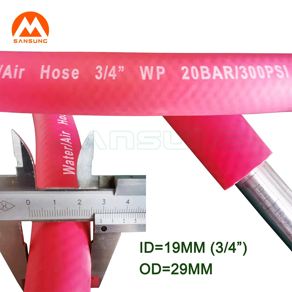 Y20/Y24 Jack Hammer Rock Drill Machine Rubber Air Hose with ID 19mm 25mm for Pressure 2MPa 300psi