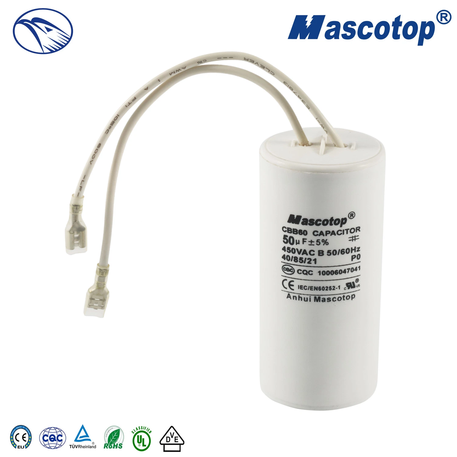 Refrigeración Cbb60 Motor Capacitor 450VAC 50/60Hz con Certificación CE TUV UL