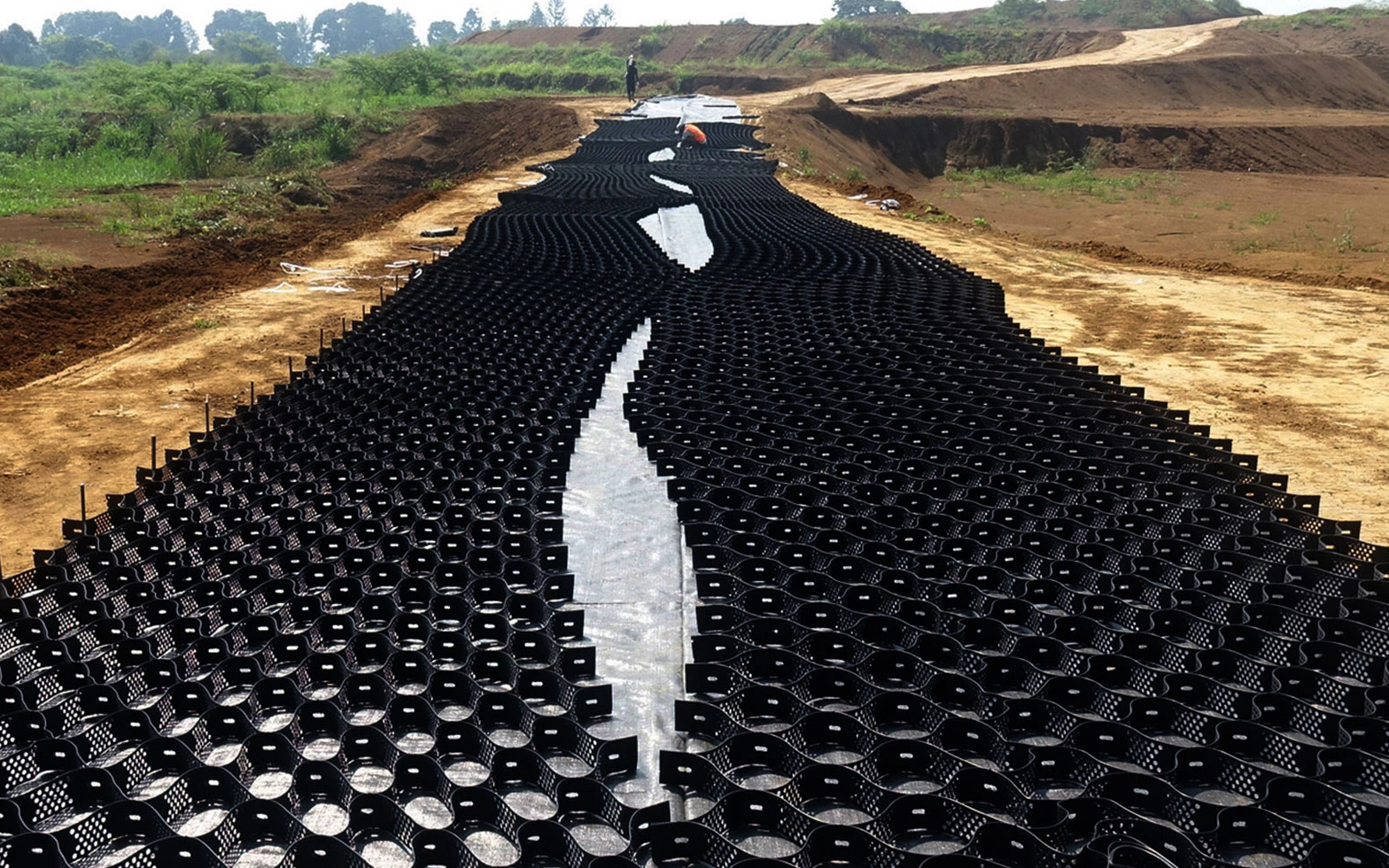 Plastique HDPE Geocell pour la construction routière.