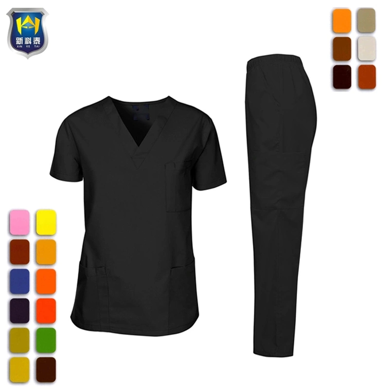 Wholesale/Supplier Custom Women Fashion Scrubs Stretch Fabric V Neck Uniforms Medical Scrubs