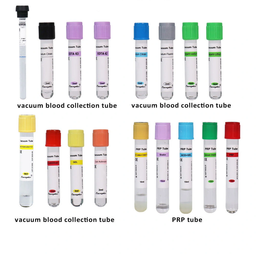 Медицинские одноразовые красная крышка вакуумного обычная сбора крови трубки с маркировкой CE ISO